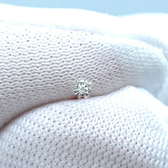Tiny 1.5mm Cubic Zirconia Sterling Silver Nose Pin Nose Ring Nose Stud Nose Bone - Picture 3 of 3